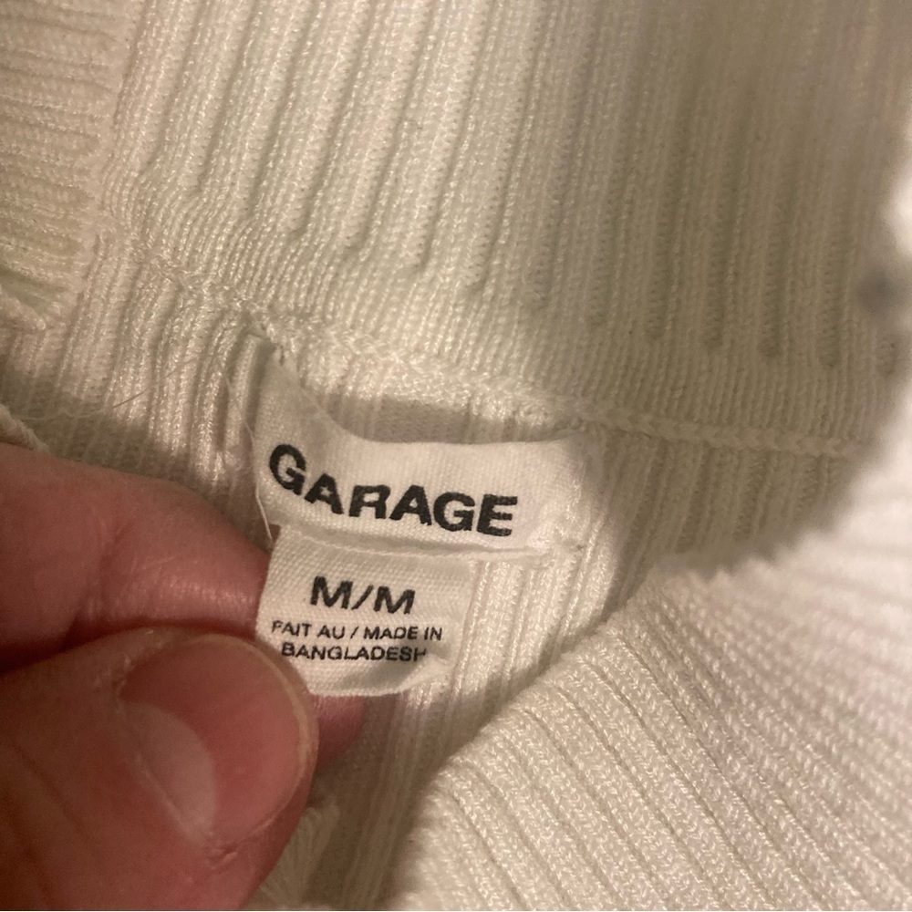 Garage White Ribbed Crop Top - Picture 6 of 8